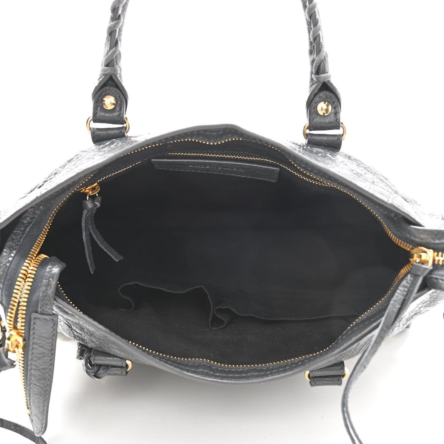 Agneau Classic Gold Hardware S City Gris Fossile