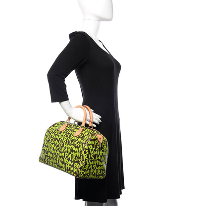 Louis Vuitton Monogram Graffiti Speedy 30 Green 2 of 13