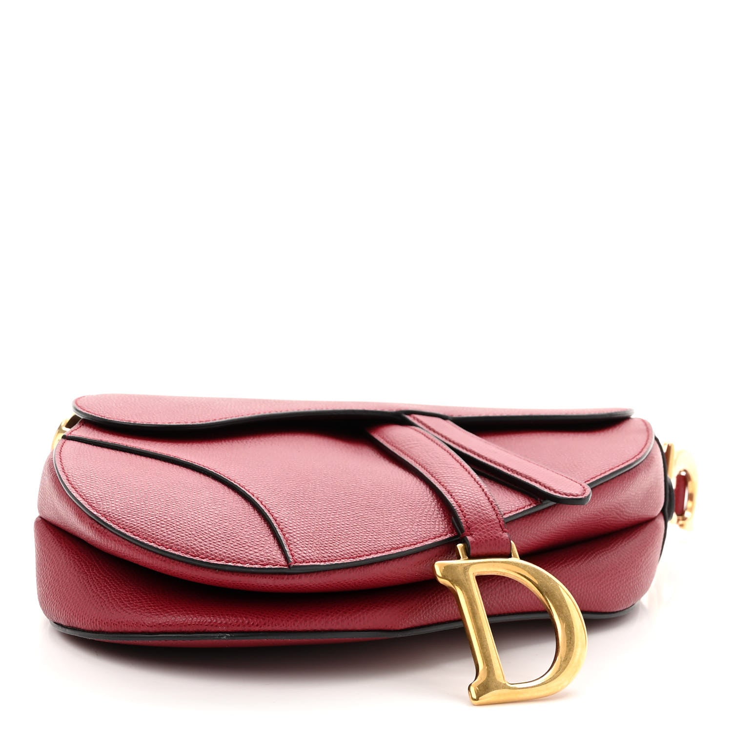 Christian Dior Grained Calfskin Saddle Bag Red 4 of 9