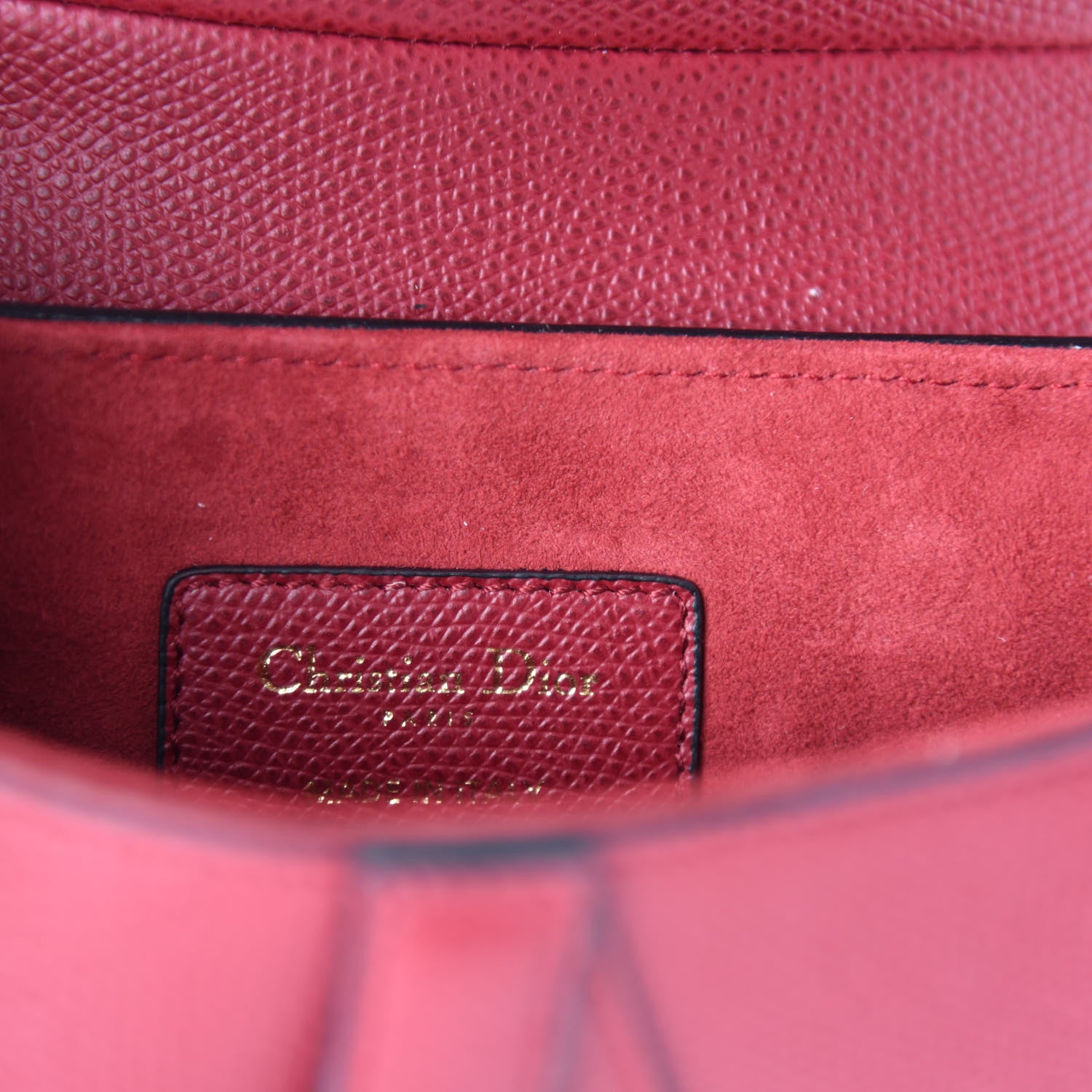 Christian Dior Grained Calfskin Mini Saddle Bag Red 8 of 10