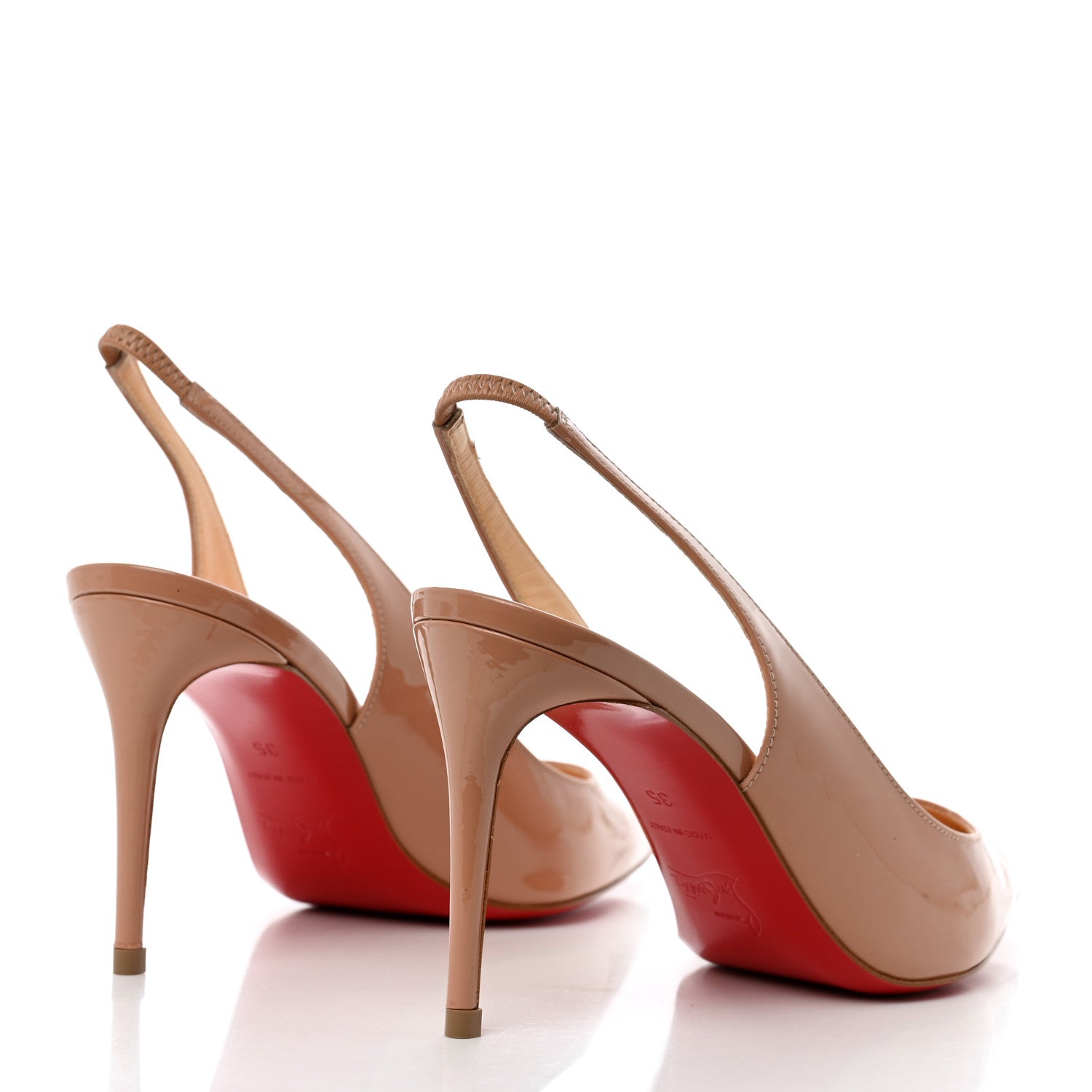 Christian Louboutin Patent Kate Sling 85 Pumps 35 Nude 4 of 8