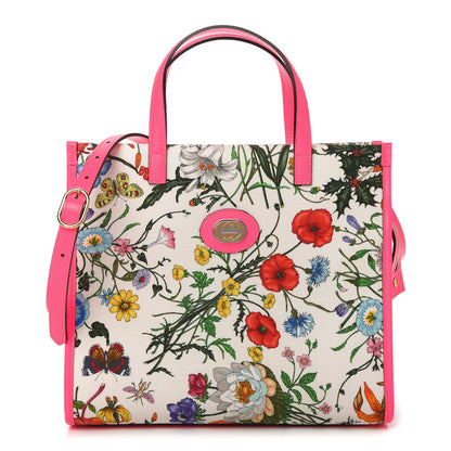 Gucci Canvas Medium Flora Tote Fuchsia 1 of 10