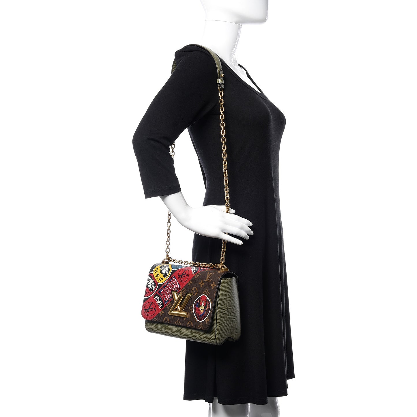 Epi Monogram Kabuki Twist Shoulder Bag MM Green