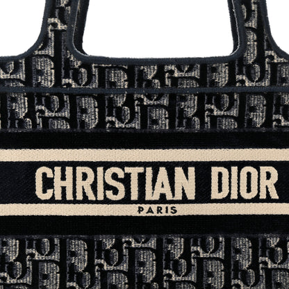 Christian Dior Velvet Oblique Mini Book Tote Blue 8 of 13