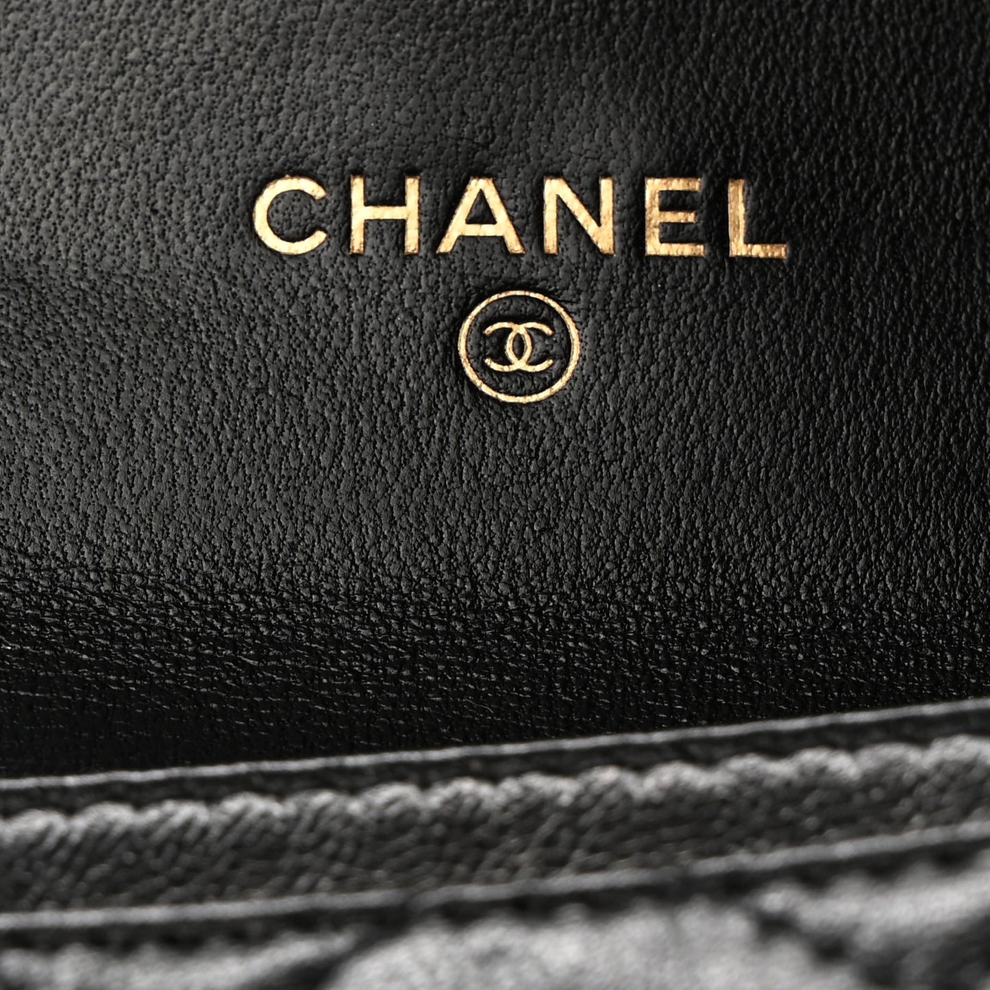 Lambskin Quilted Flap Card Holder Black