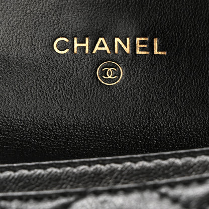 Chanel Lambskin Quilted Flap Card Holder Black 6 of 9