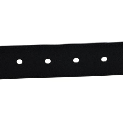 Saint Laurent Suede Calfskin Monogram Square Buckle Belt 85 34 Black 3 of 5