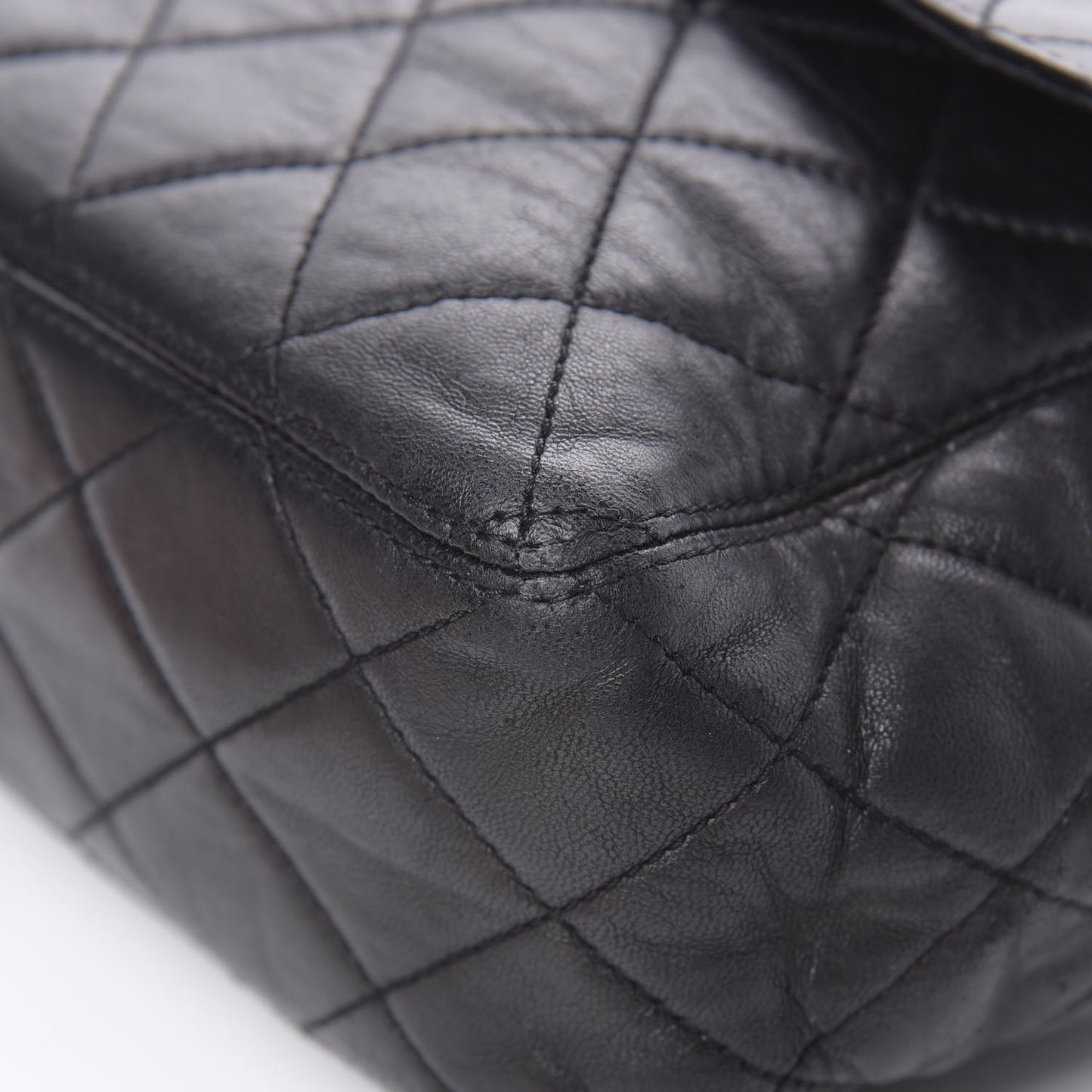 Lambskin Quilted Flap Shoulder Bag Black