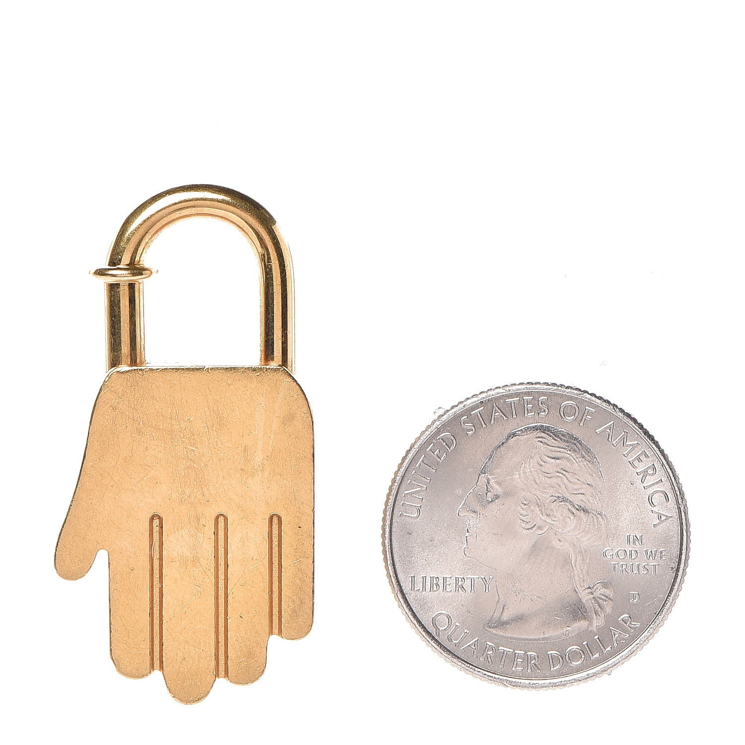 Hermes Gold Plated Annee De La Main Cadena Lock 2 of 3
