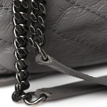 Saint Laurent Crinkled Calfskin Matelasse Monogram Large Niki Chain Satchel Fog 11 of 13