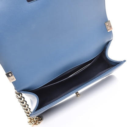Chanel Calfskin Chevron Quilted Medium Boy Flap Blue 7 of 11