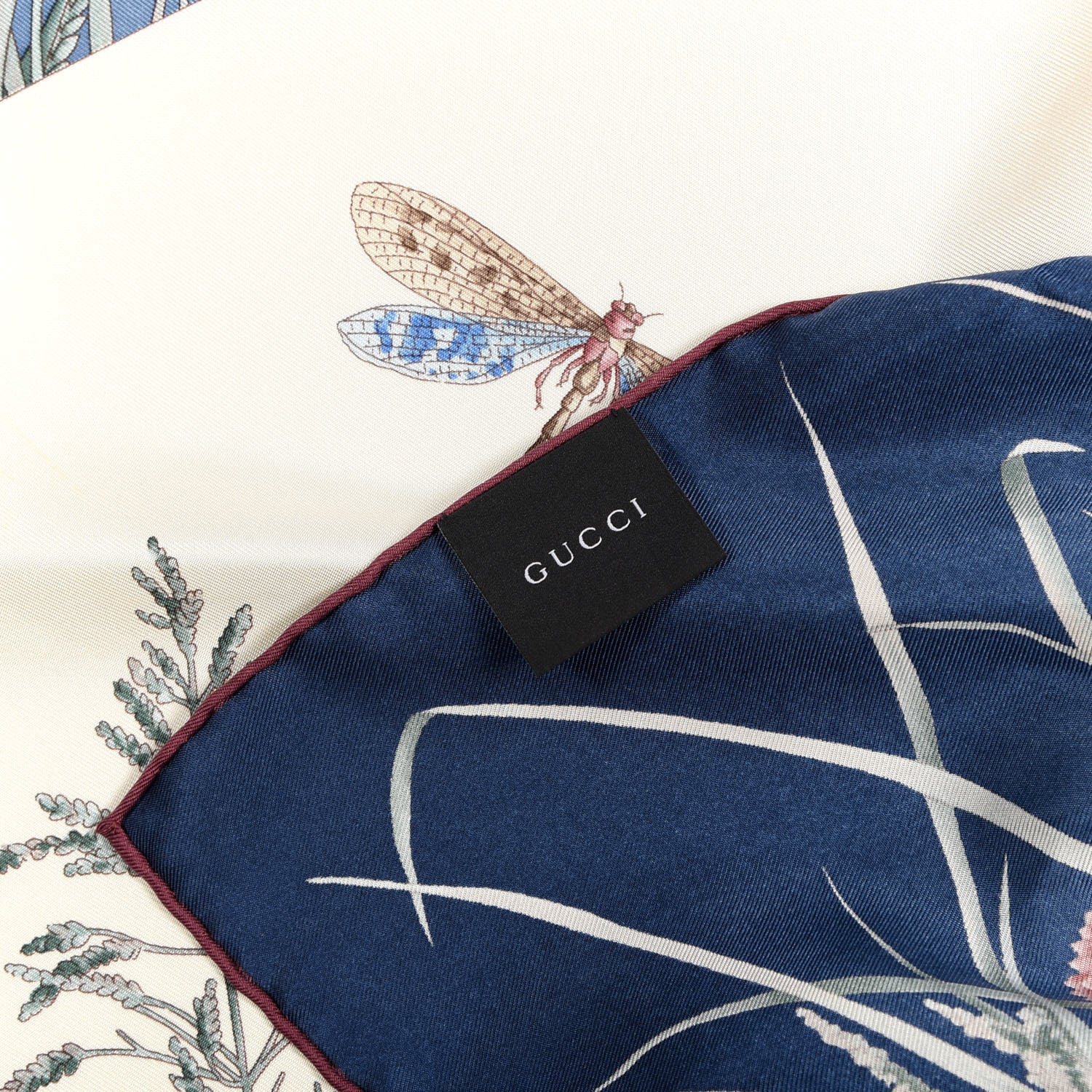 Gucci Silk Moonlight Filed Square Scarf Blue 2 of 4
