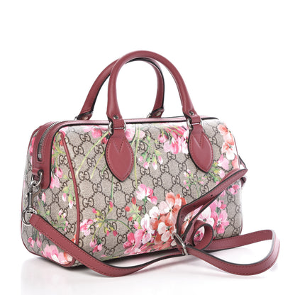 Gucci GG Supreme Monogram Blooms Small Boston Beige Multicolor Dry Rose 3 of 9