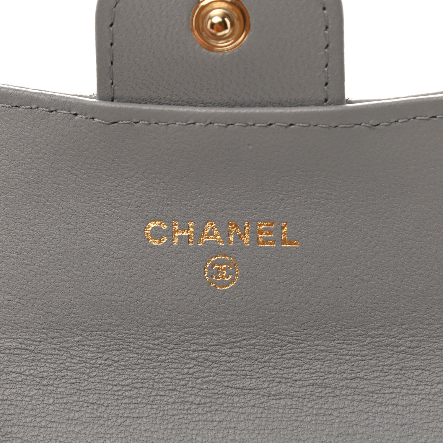 Chanel Lambskin Chevron Quilted Flap Card Holder Grey 5 of 7