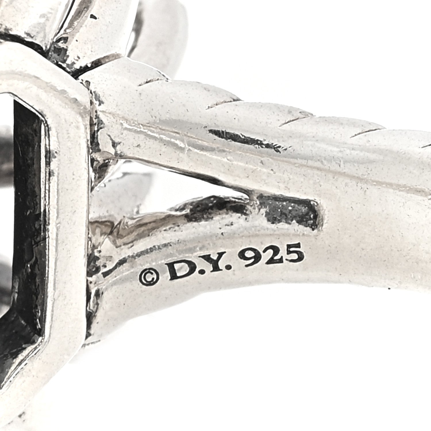 David Yurman Sterling Silver Diamond Prasiolite Starburst Ring 57 8 4 of 4