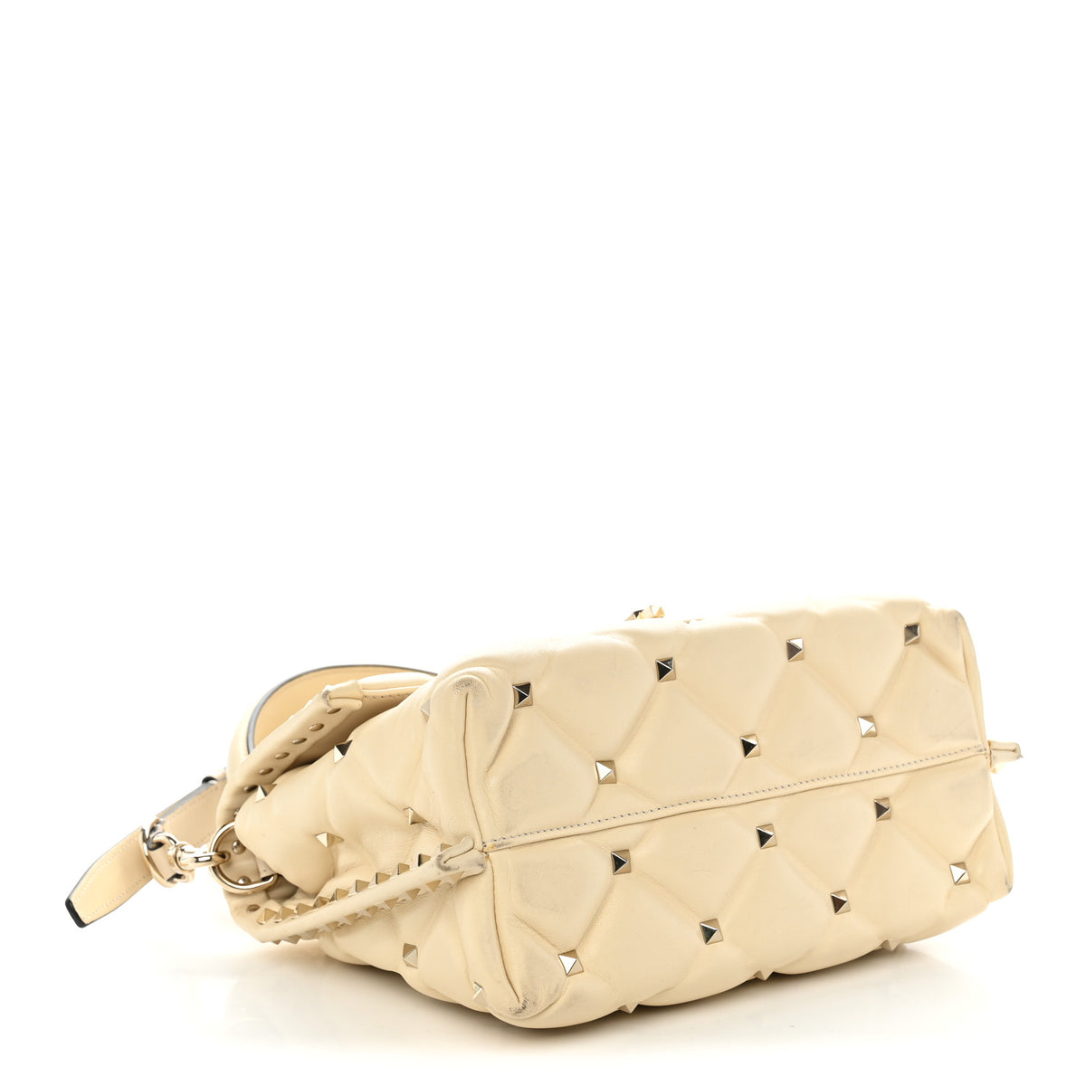 Nappa Medium Candystud Top Handle Bag Light Ivory