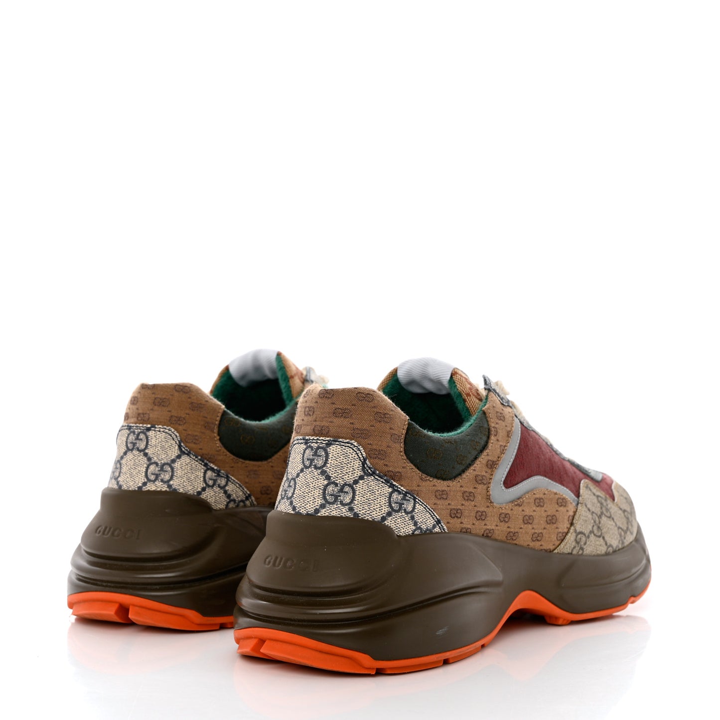 GG Supreme Monogram Mix Monogram Mens Rhyton Sneakers 12 Bordeaux Beige Ebony