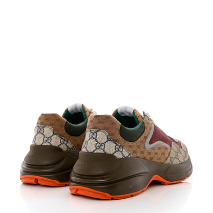 Gucci GG Supreme Monogram Mix Monogram Mens Rhyton Sneakers 12 Bordeaux Beige Ebony 4 of 11