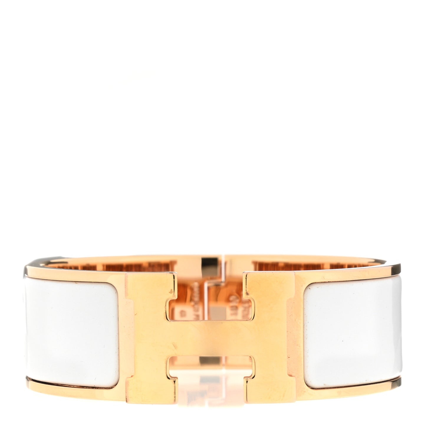 Enamel Wide Clic Clac H Bracelet PM White
