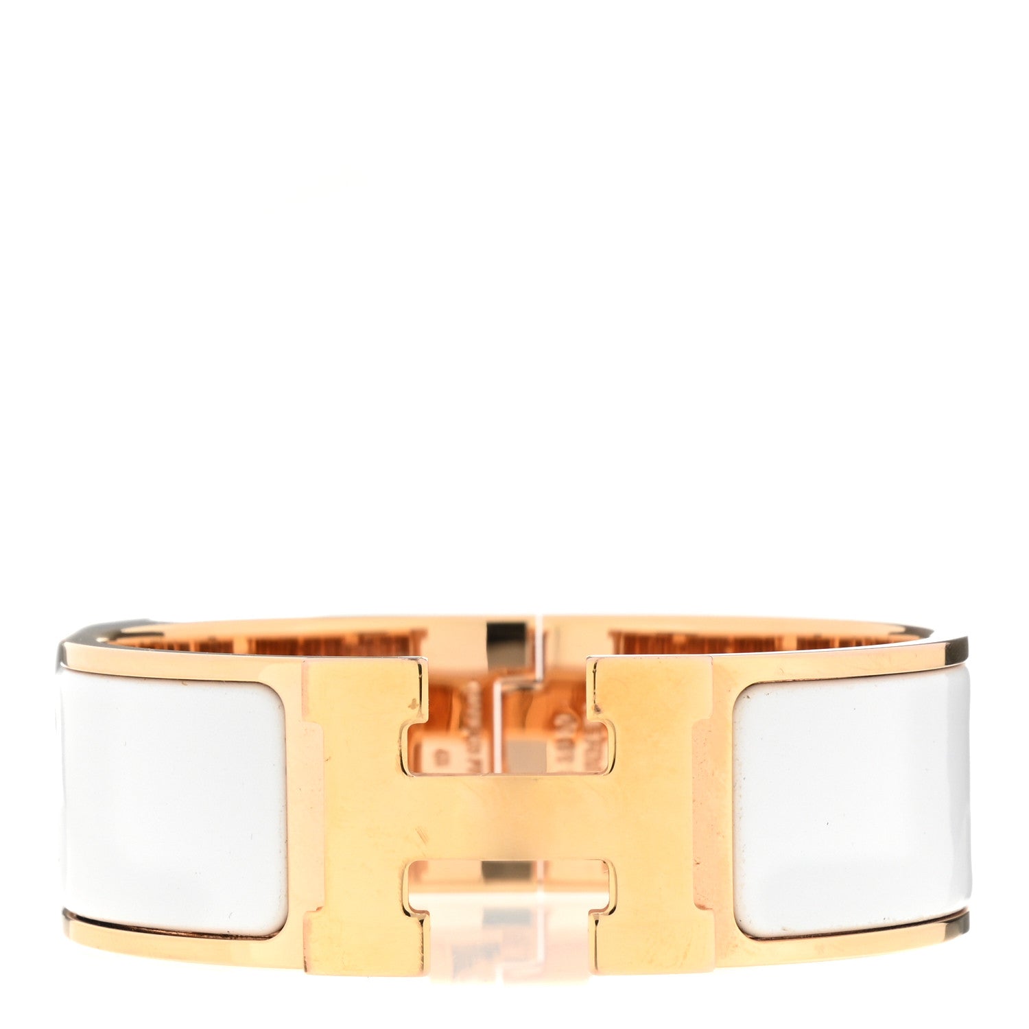 Hermes Enamel Wide Clic Clac H Bracelet PM White 1 of 6