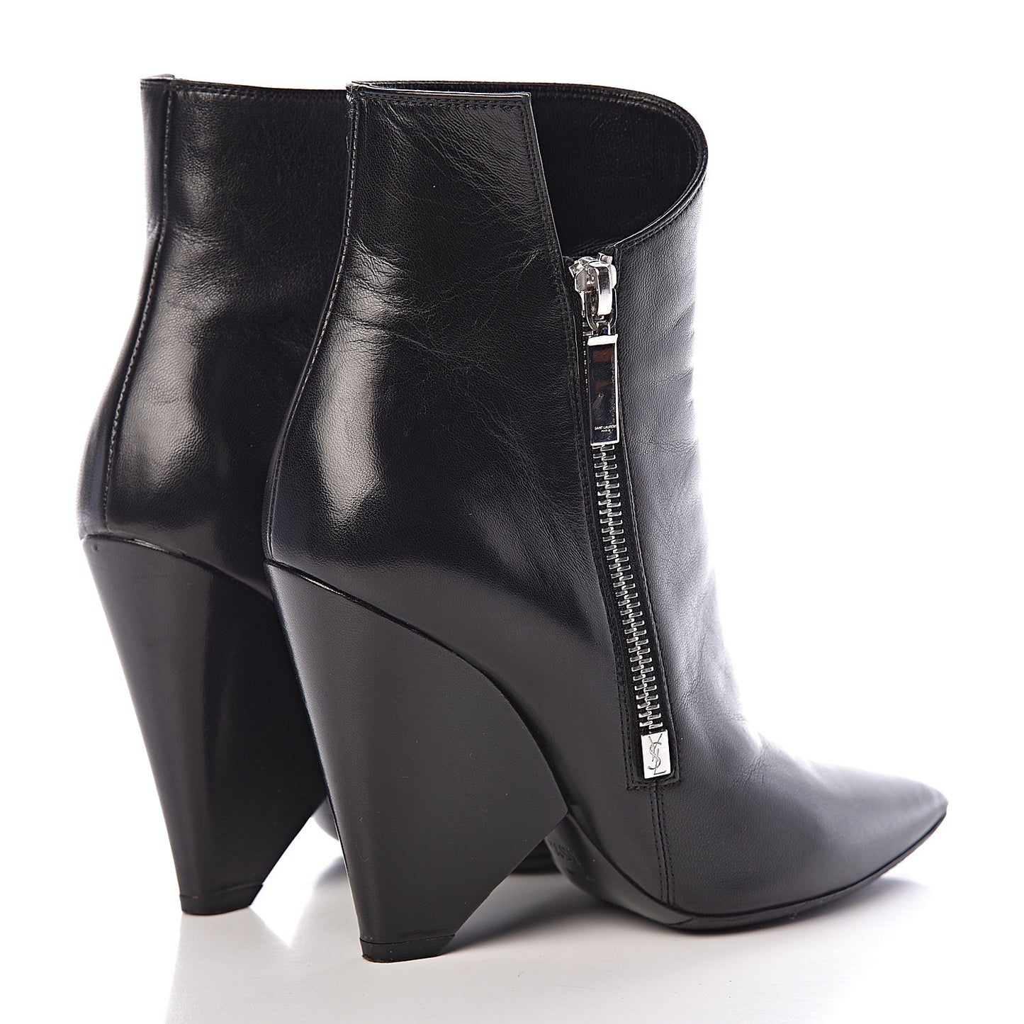 Calfskin Niki 105 Wedge Booties 35.5 Black