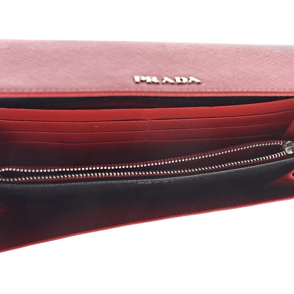 Prada Saffiano Bi Color Wallet on Chain Fuoco Black 5 of 19