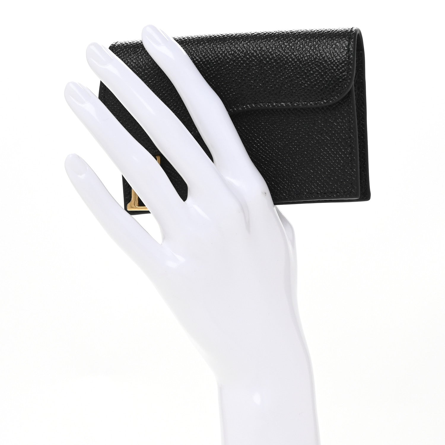 Christian Dior Grained Calfskin Saddle Card Holder Black 2 of 9