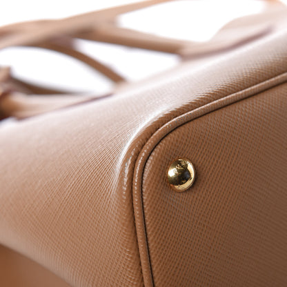 Prada Saffiano Cuir Large Double Bag Caramel Fuoco 11 of 14