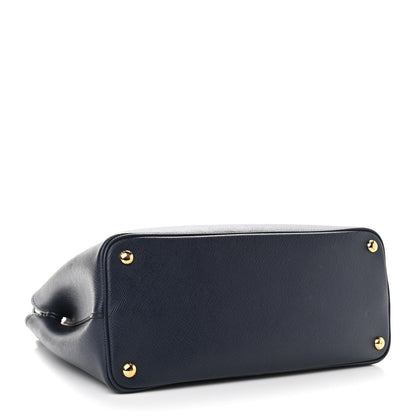 Prada Saffiano Cuir Medium Double Bag Baltico 4 of 13