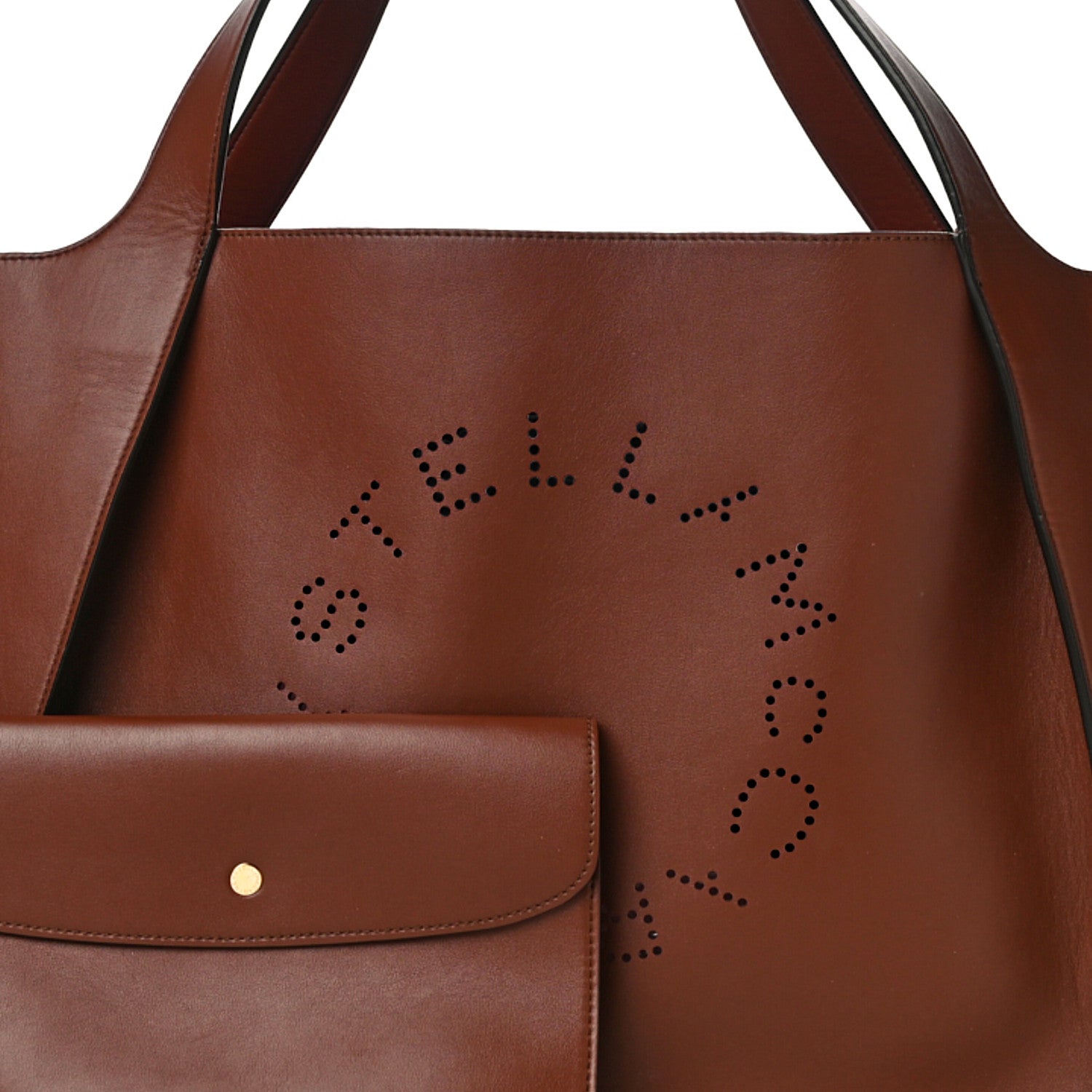 Stella McCartney Eco Alter Nappa East West Perforated Tote Brown 7 of 12