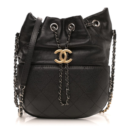 Chanel Calfskin Quilted Small Gabrielle Bucket Black 1 of 10