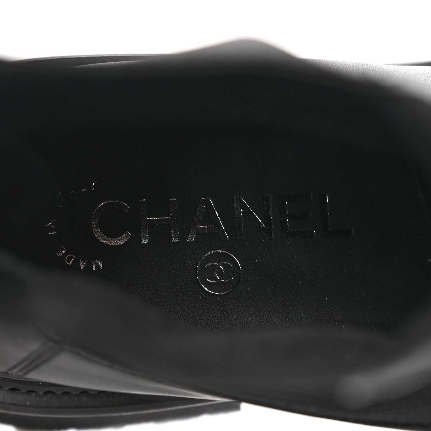 Chanel Crumpled Calfskin Patent Cap Toe Short Boots 37 Black 7 of 12