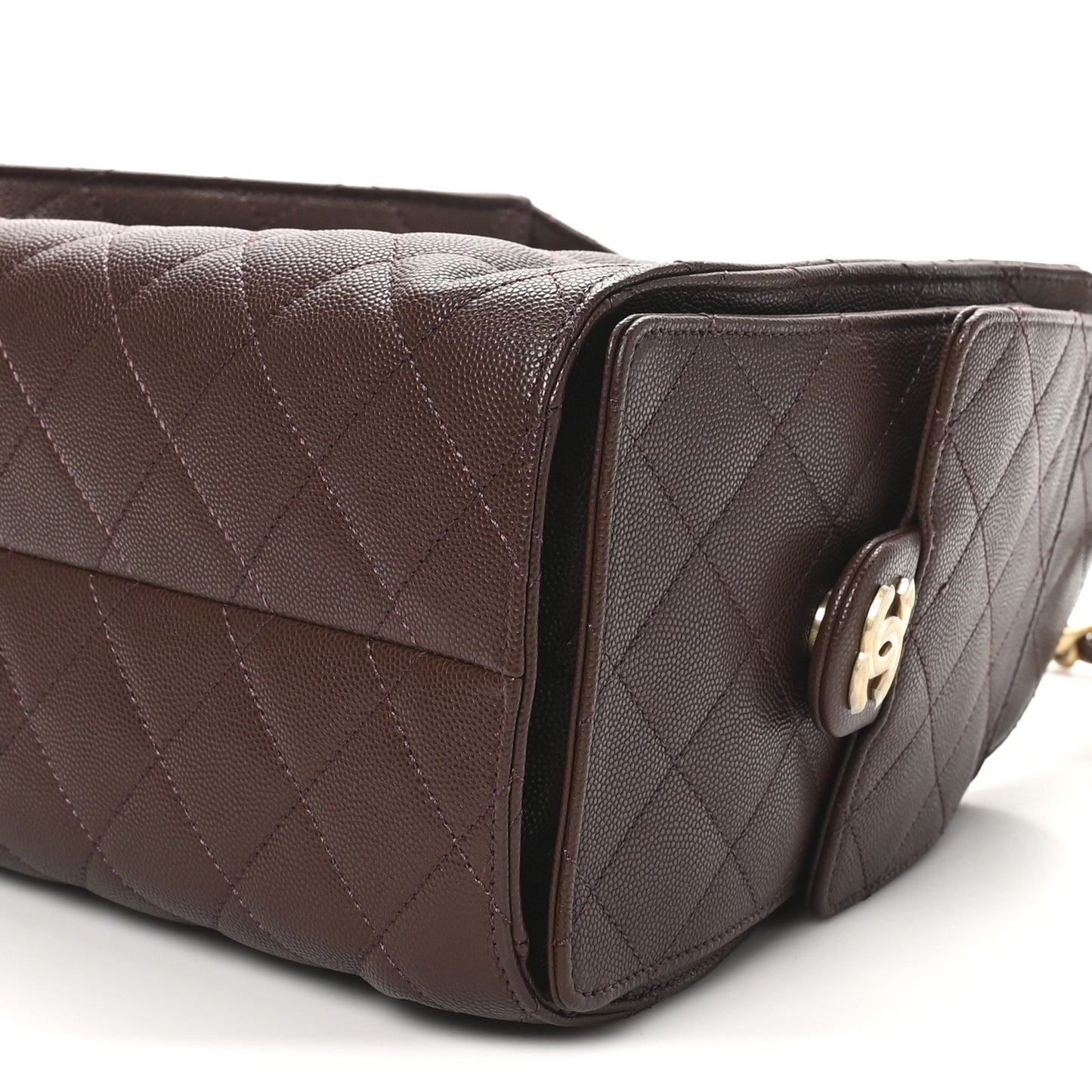Caviar Quilted Small Chanel 25 Handbag Dark Brown