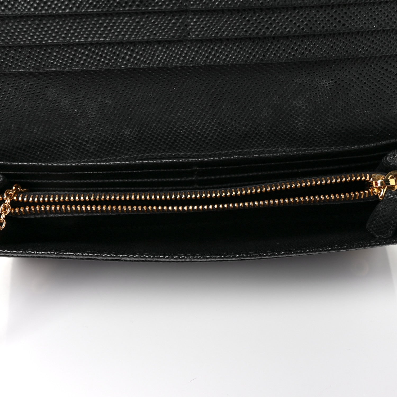 Prada Saffiano Metal Continental Flap Wallet Black 5 of 8