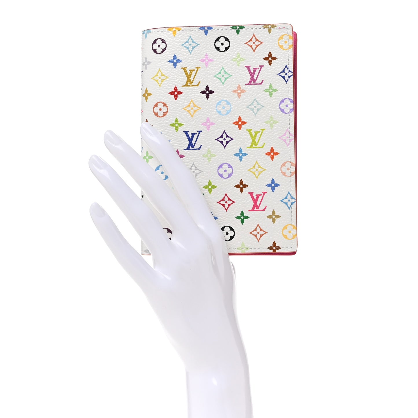 LV X TM Monogram Multicolor Passport Cover White