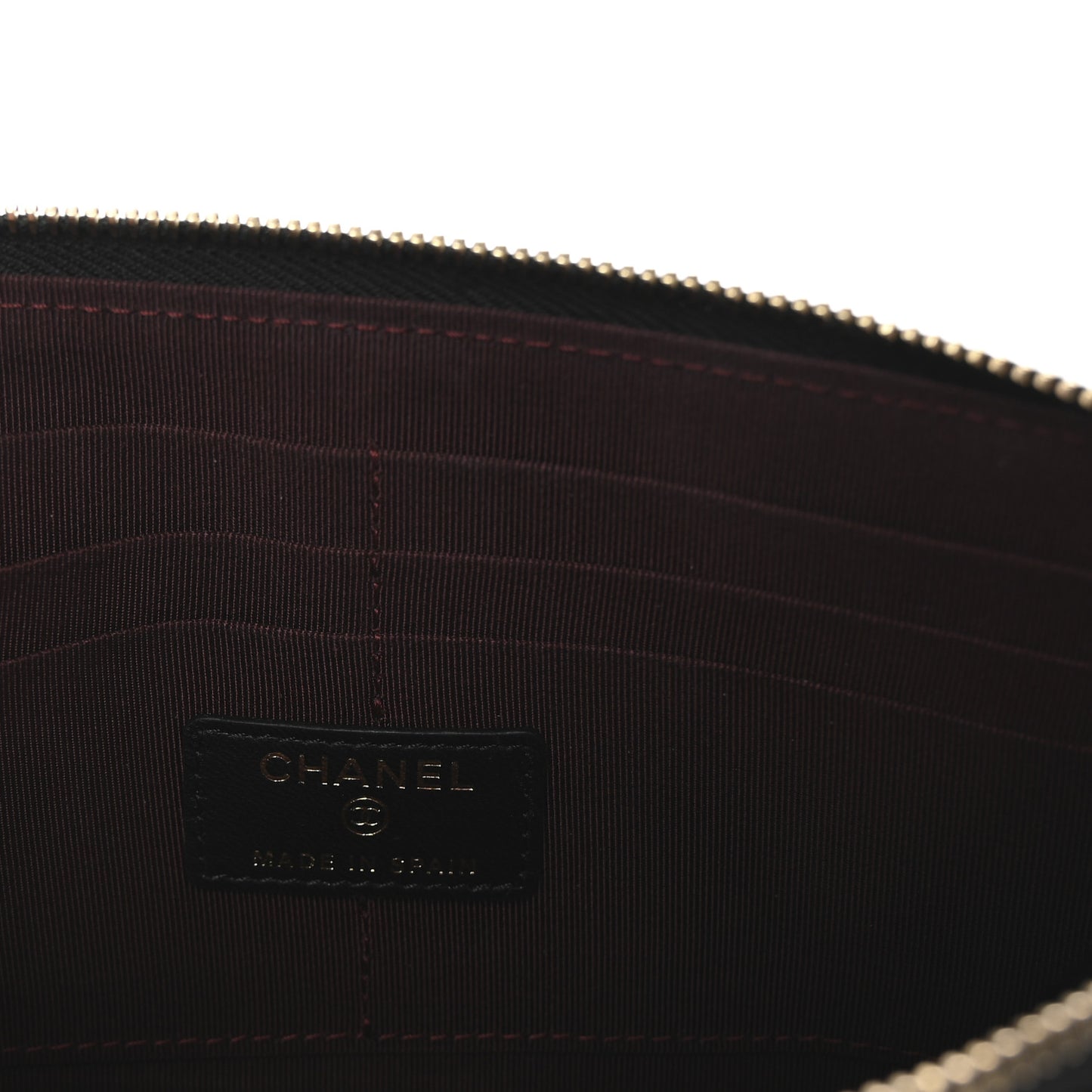 Lambskin Quilted Classic Pouch With Handle Black