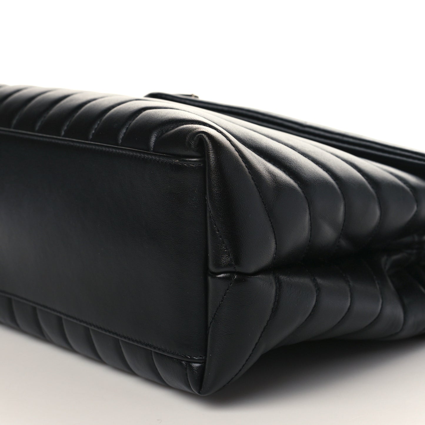 Calfskin Y Quilted Monogram Medium Loulou Chain Satchel Black