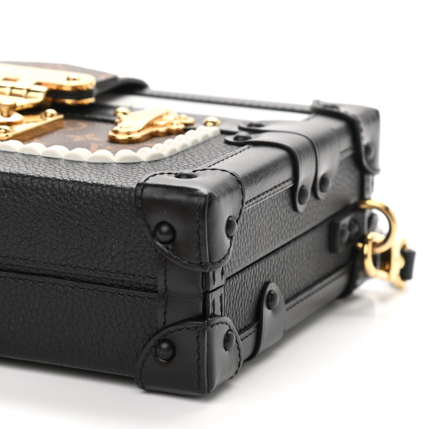 Monogram Calfskin Petite Malle Black White