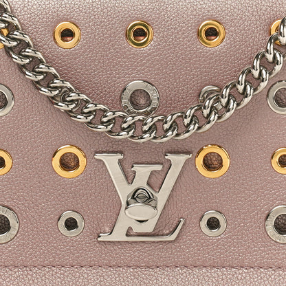 Louis Vuitton Soft Calfskin Eyelet Lockme II Chain Bag BB Rose Gold 7 of 9