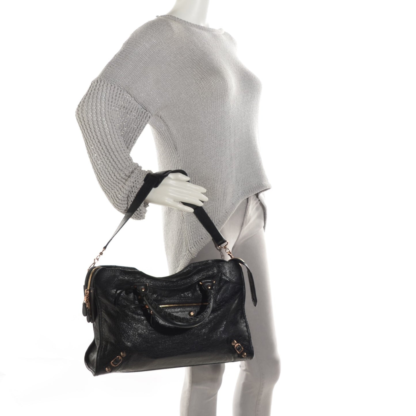 Agneau Giant 12 Rose Gold Hardware City Black