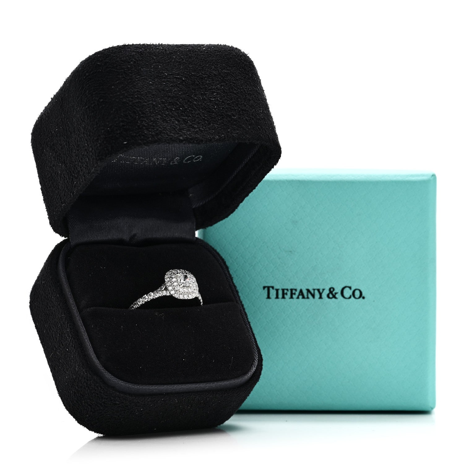 Tiffany Platinum Diamond .15ct Soleste Cushion Cut Double Halo Engagement Ring 52 6 7 of 7