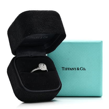 Tiffany Platinum Diamond .15ct Soleste Cushion Cut Double Halo Engagement Ring 52 6 7 of 7