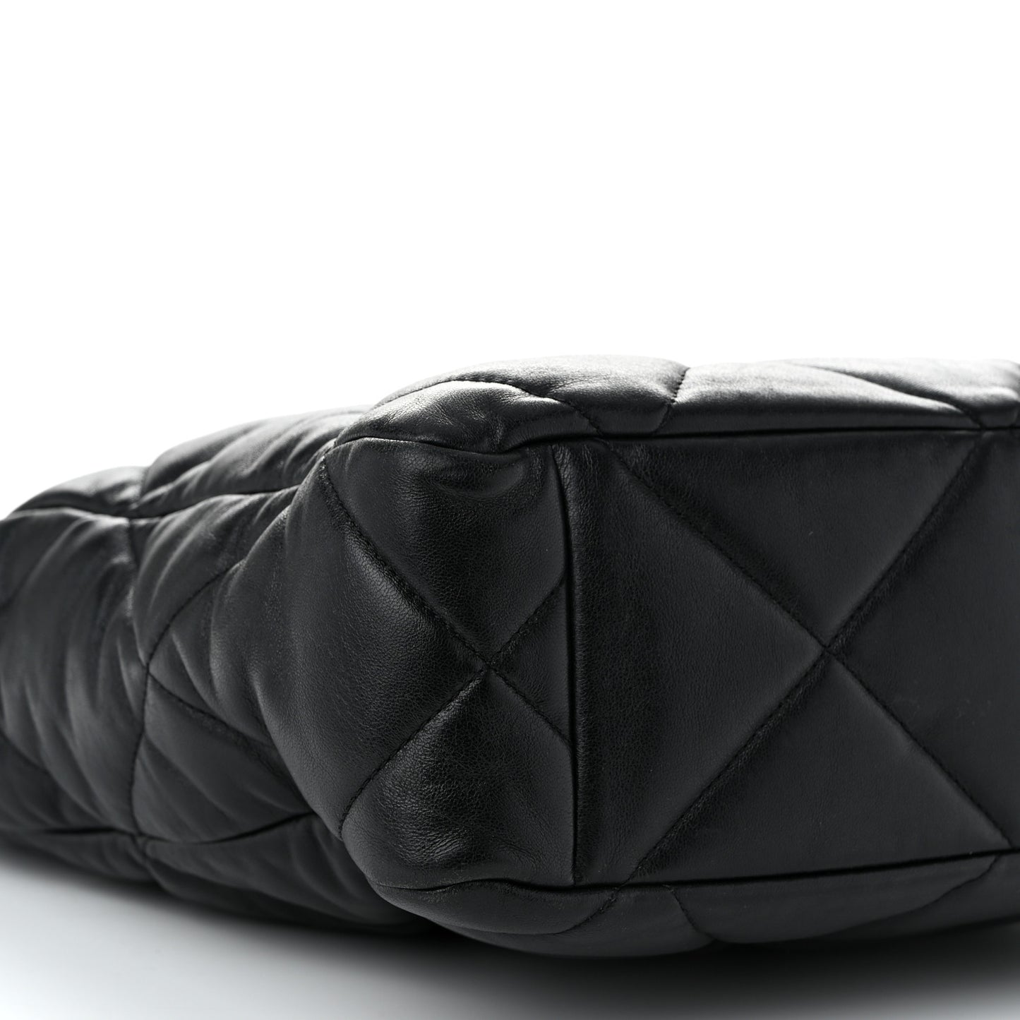 Lambskin Quilted Chanel 19 Shopping Bag Black