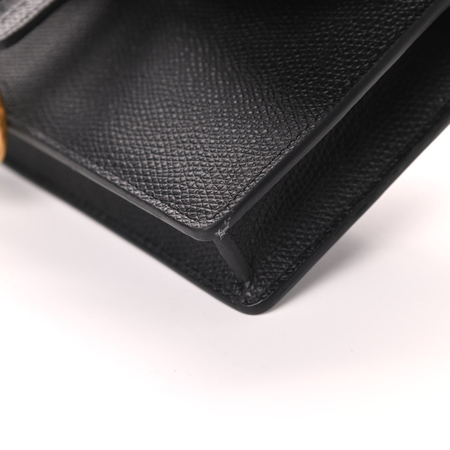 Grained Calfskin Saddle Belt Bag Black