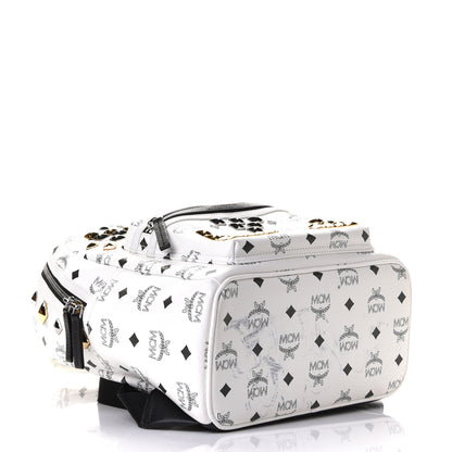 MCM Visetos Studded Small Stark M Backpack White 3 of 7