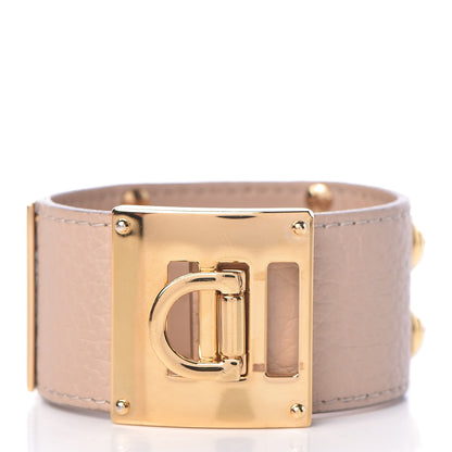 Louis Vuitton Calfskin So LV Cuff Bracelet 17 Beige 3 of 7