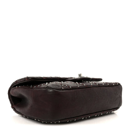 Chanel Washed Lambskin Studded Metal Beauty Flap Burgundy 4 of 11