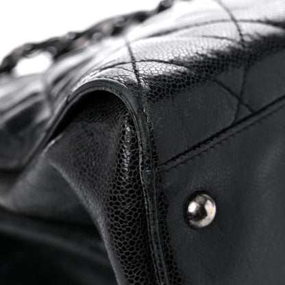 Chanel Crumpled Grained Calfskin Quilted CC Crave Tote Black 14 of 26