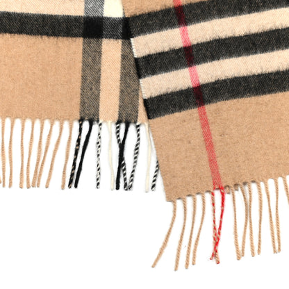 Burberry Cashmere Giant Heritage Check Fringe Scarf Camel 3 of 5