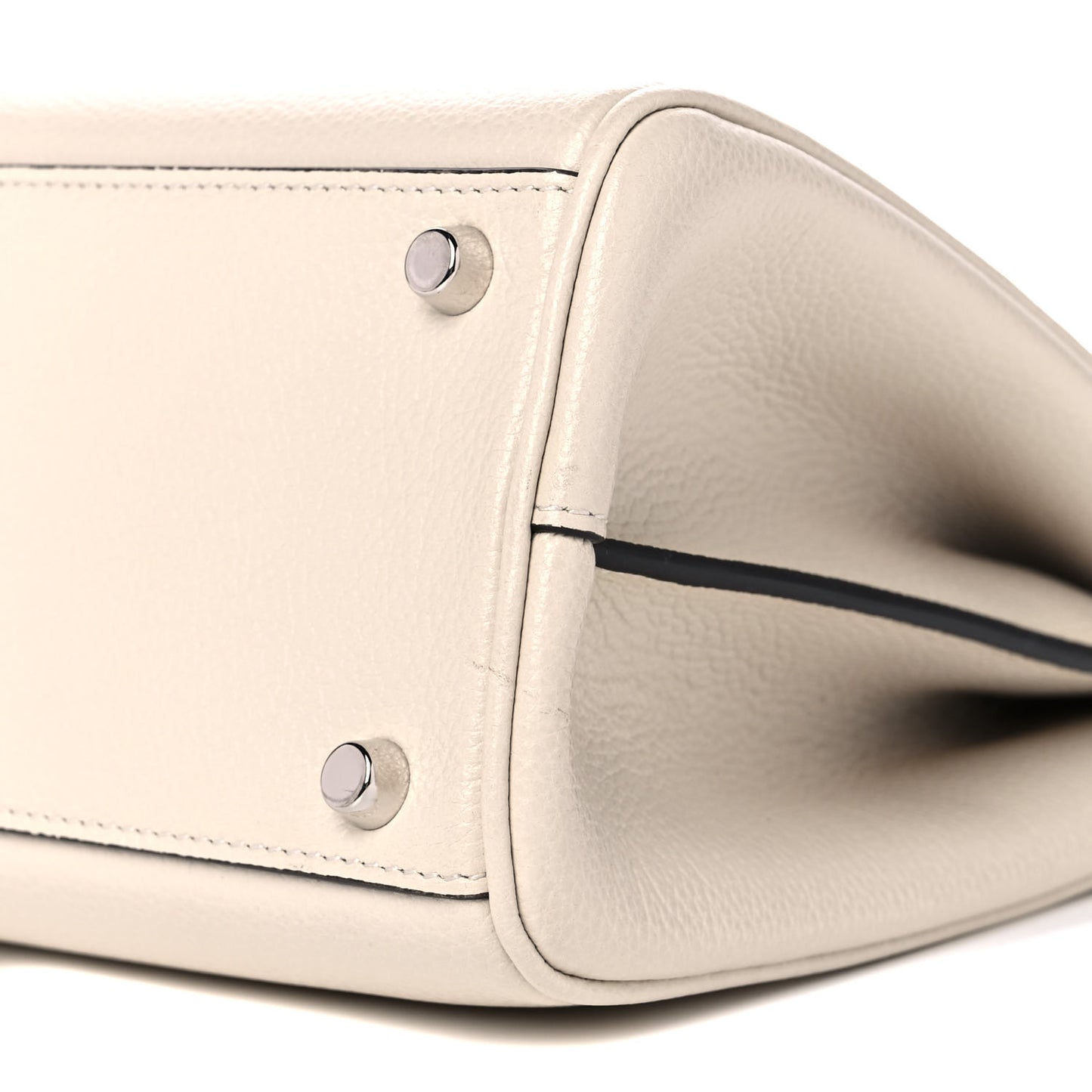 Grainy Calfskin Small Zumi Top Handle Bag Mystic White
